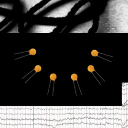 Electronics and a graph and rope