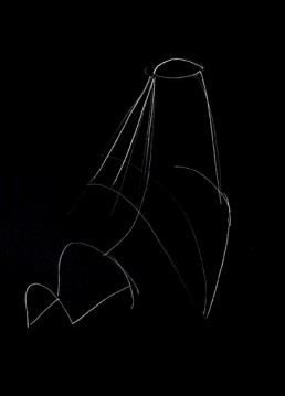 Line drawing of futuristic dress